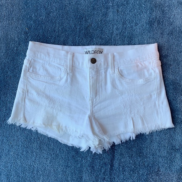 Wildfox White Denim Cutoff Shorts - Picture 1 of 4